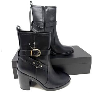 Liz Claiborne Womens Olinda Memory Foam Black Heel Boots Size 8.5 M  New